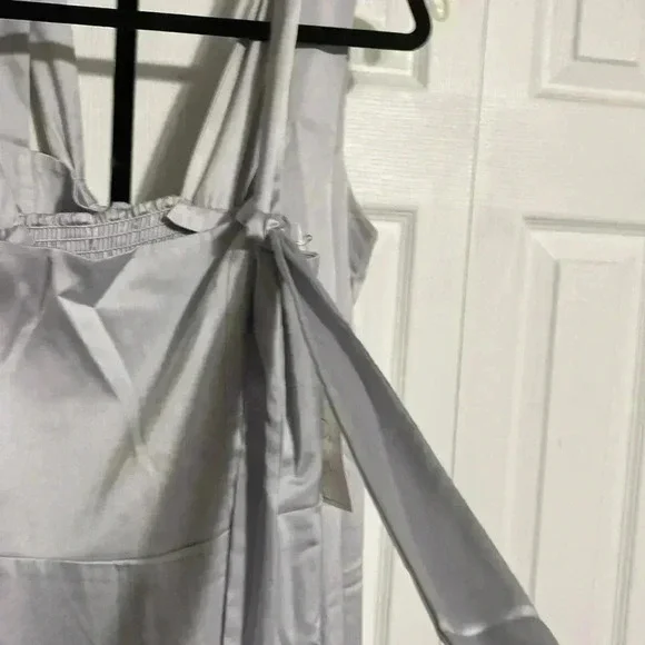 Show Me Your MuMu gray satin Claire Midi Dress CS SMALL XL - Picture 8 of 12